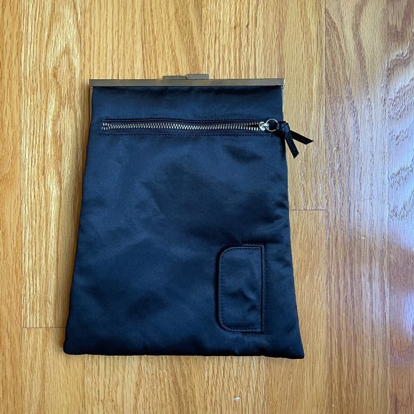 Club Monaco Handbags - Club Monaco Silk Clutch in Black